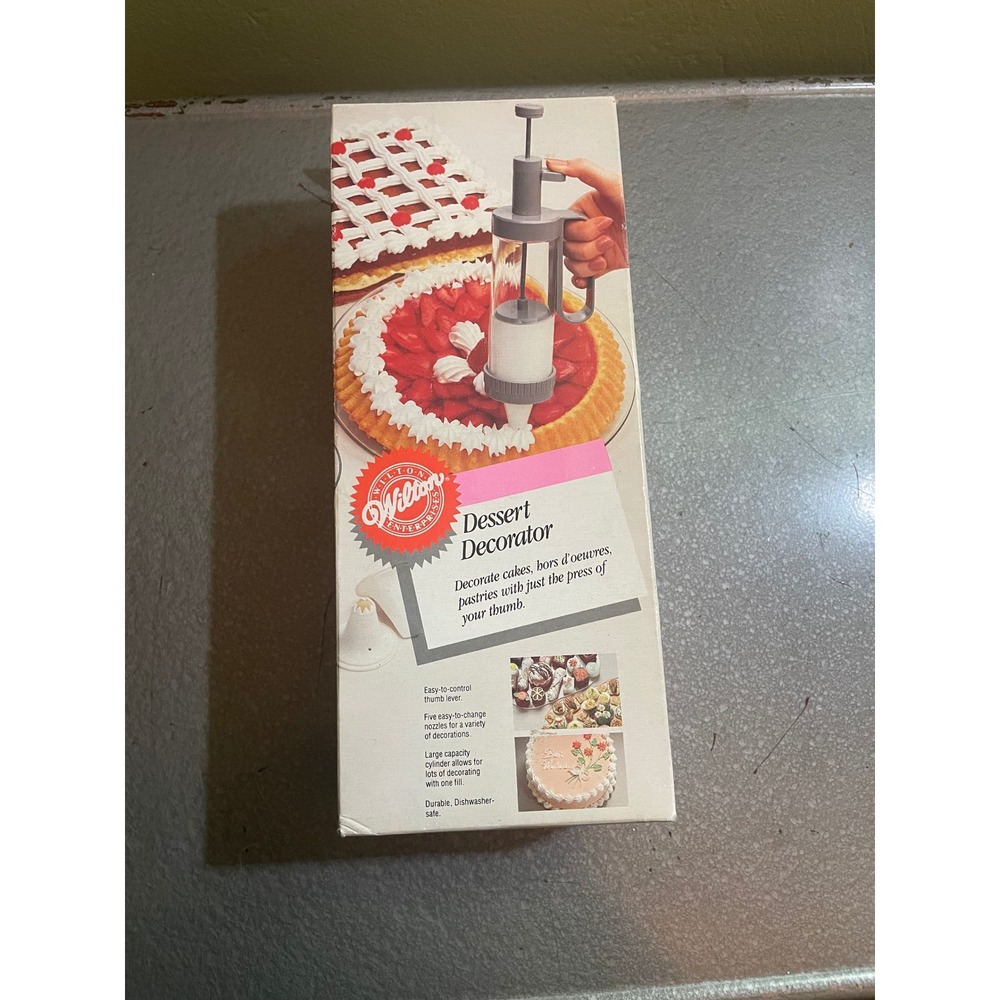 Wilton Dessert Decorator Icing Press Cake Decorating Tool with 5 Tips Nozzles